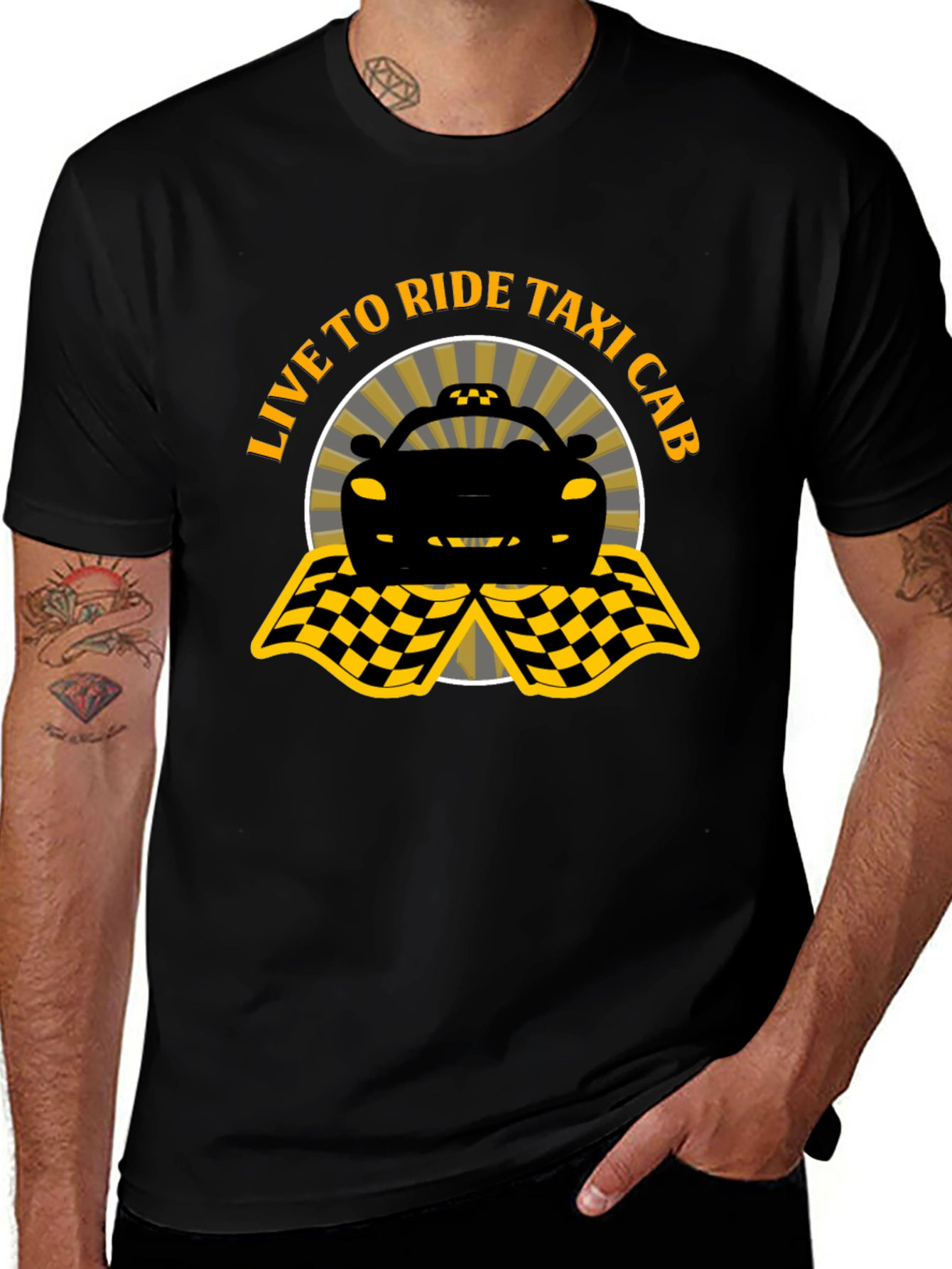 Live to Ride Taxi Cab Graphic Tee