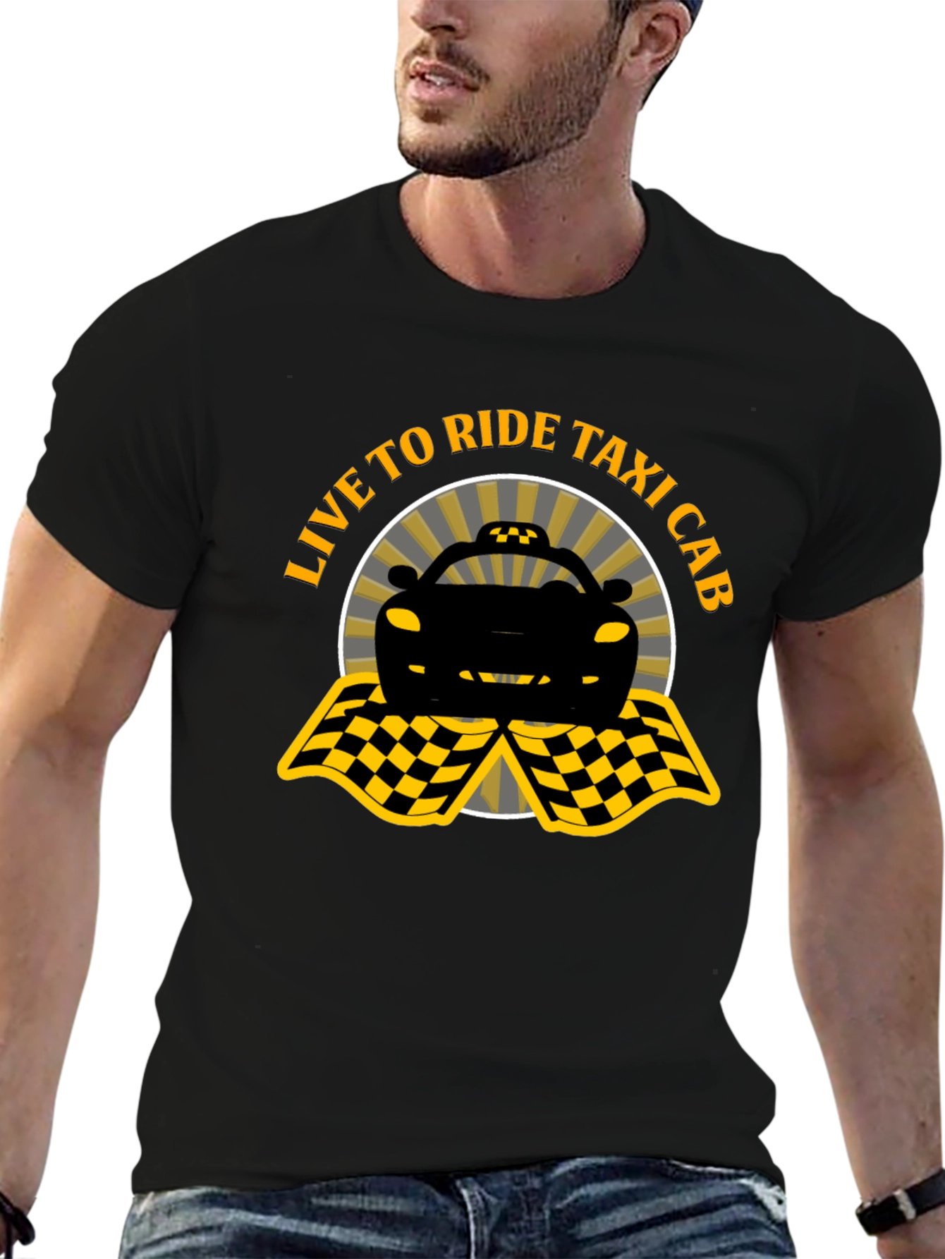 Live to Ride Taxi Cab Graphic Tee