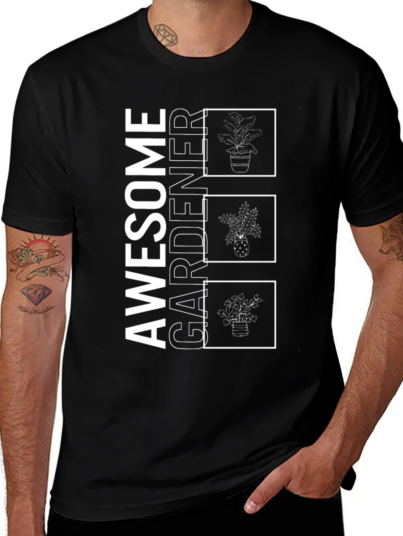 Awesome Gardener Graphic Tee - Black Unisex Shirt
