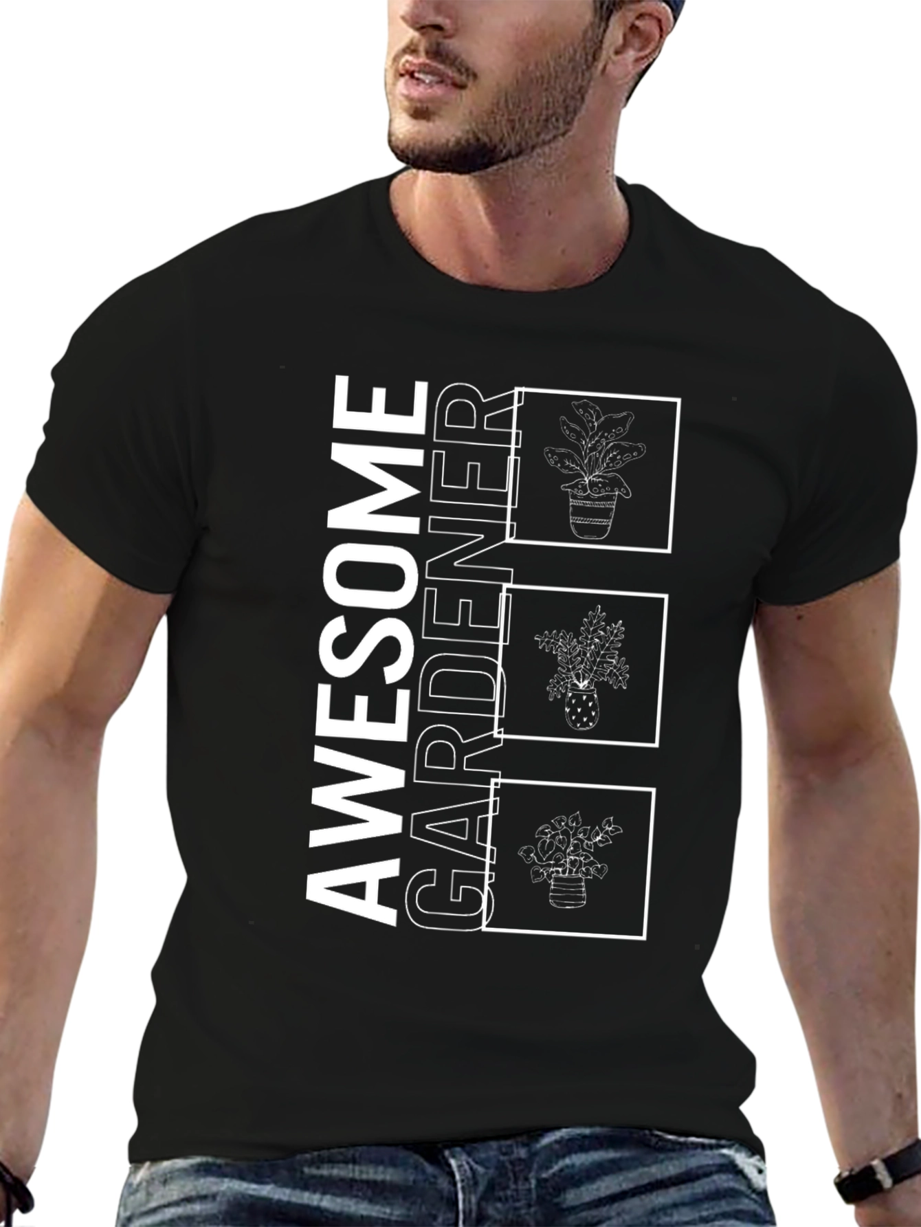 Awesome Gardener Graphic Tee - Black Unisex Shirt