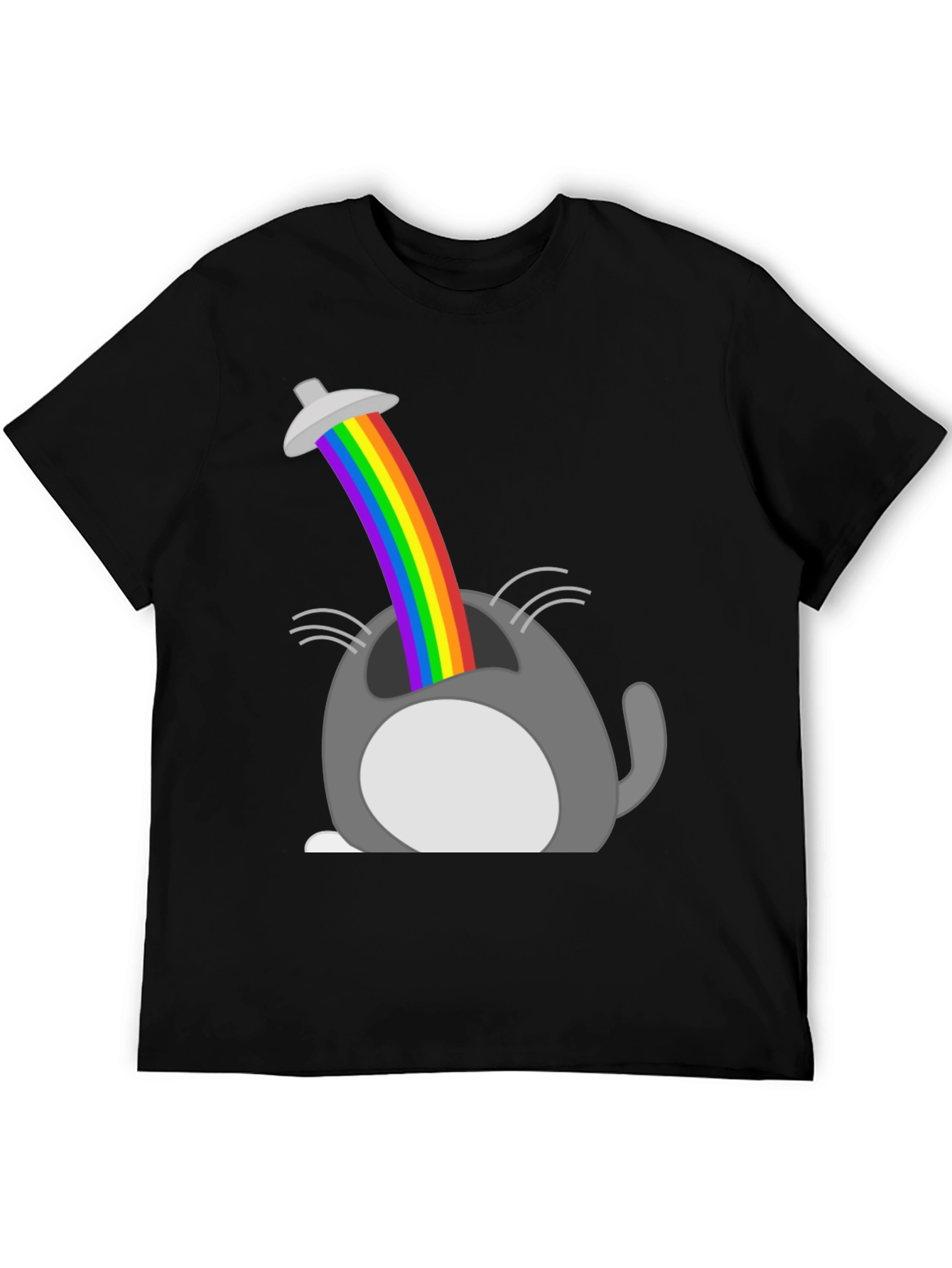 Rainbow Cat UFO Abduction Graphic Tee