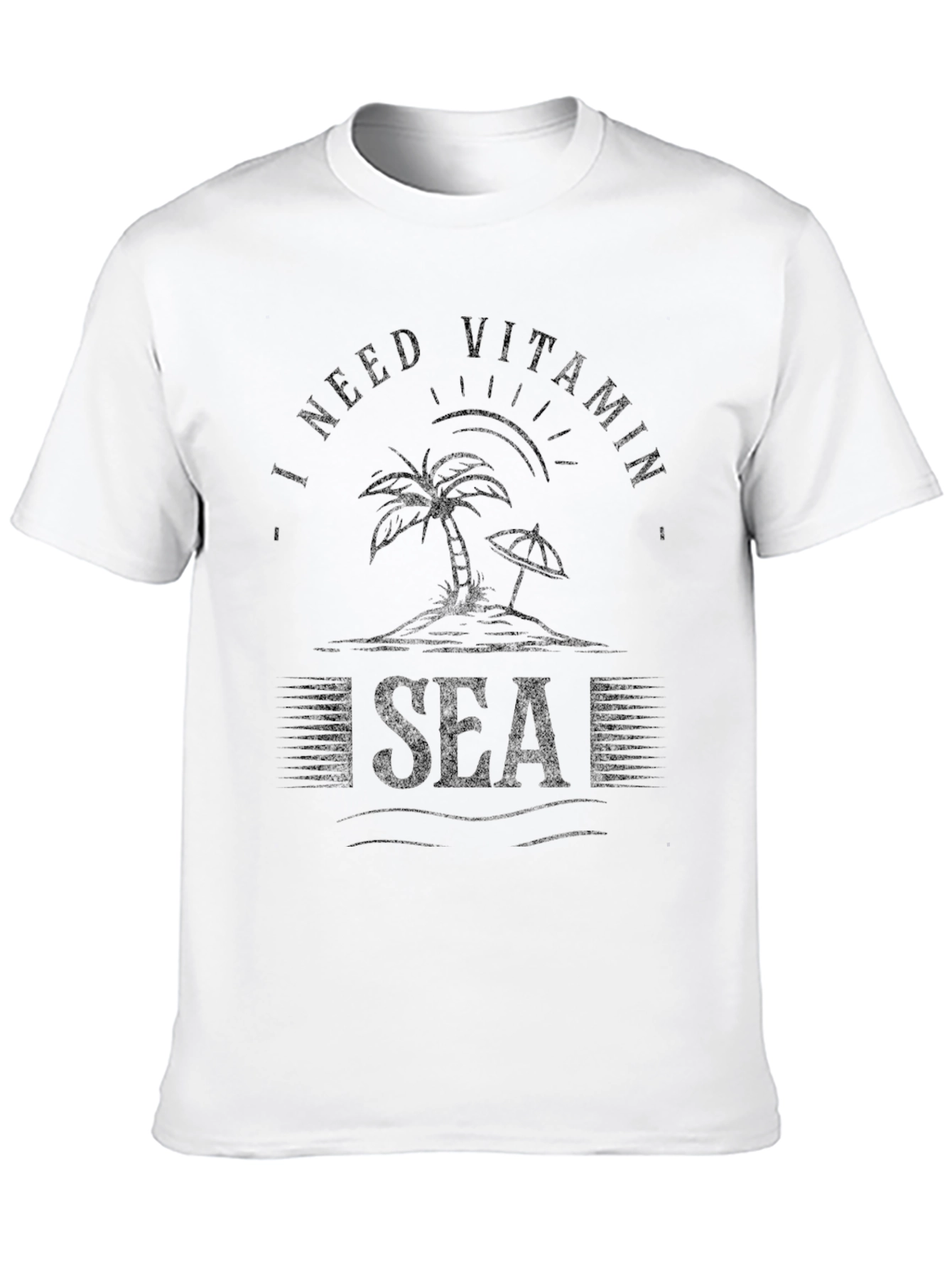 Vitamin Sea Black Graphic T-Shirt for Beach Lovers
