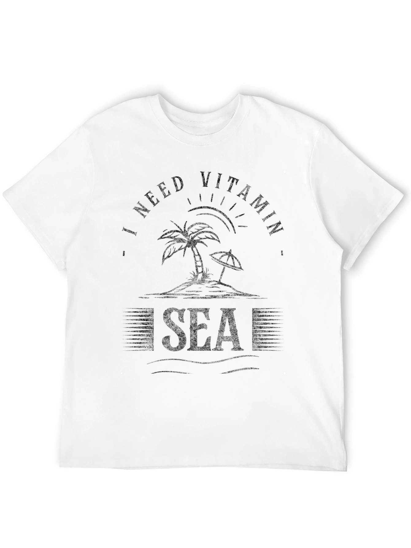 Vitamin Sea Black Graphic T-Shirt for Beach Lovers