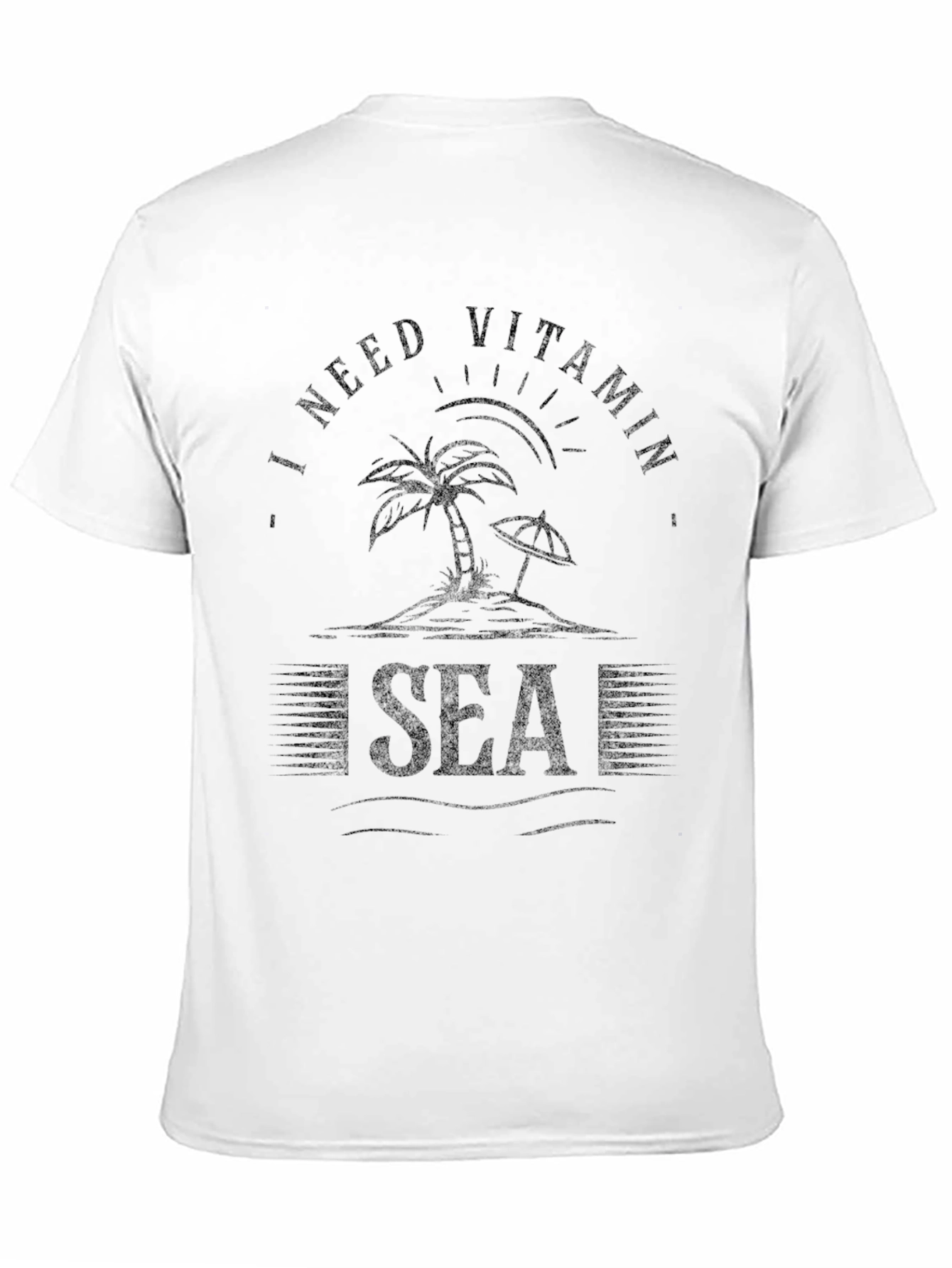 Vitamin Sea Black Graphic T-Shirt for Beach Lovers