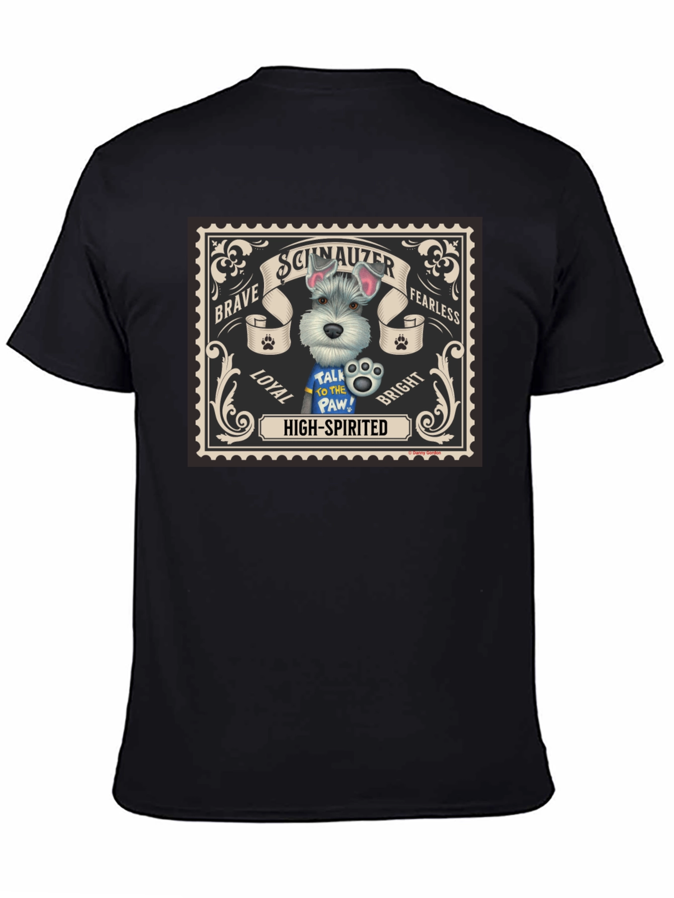 Schnauzer Dog Stamp T-Shirt - Brave Fearless Loyal