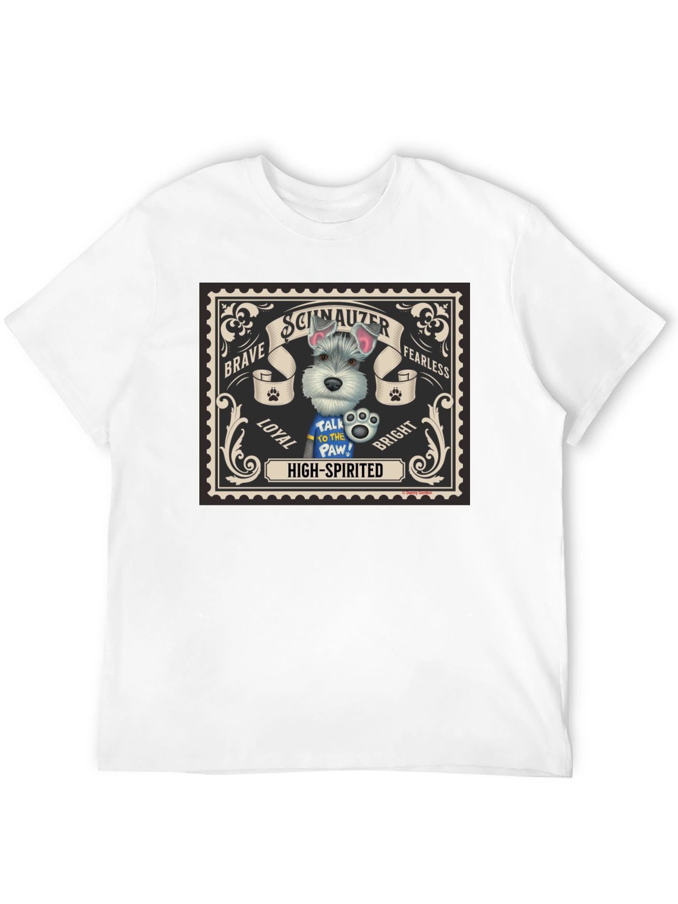 Schnauzer Dog Stamp T-Shirt - Brave Fearless Loyal
