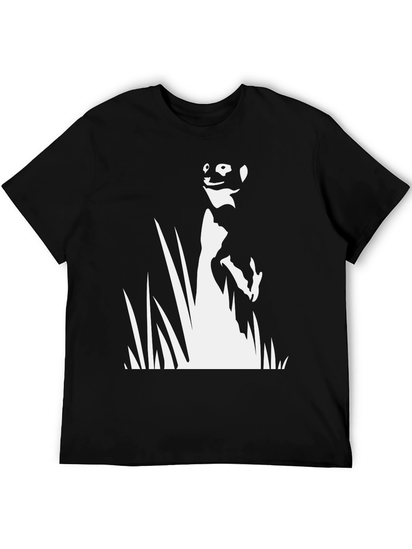 Meerkat Silhouette Graphic Tee - Black Cotton T-Shirt