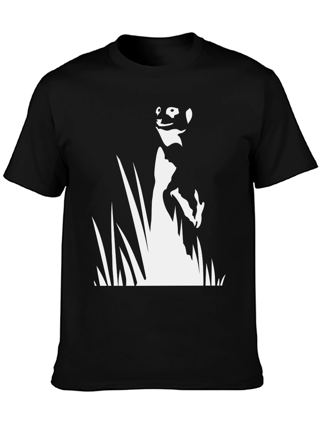 Meerkat Silhouette Graphic Tee - Black Cotton T-Shirt