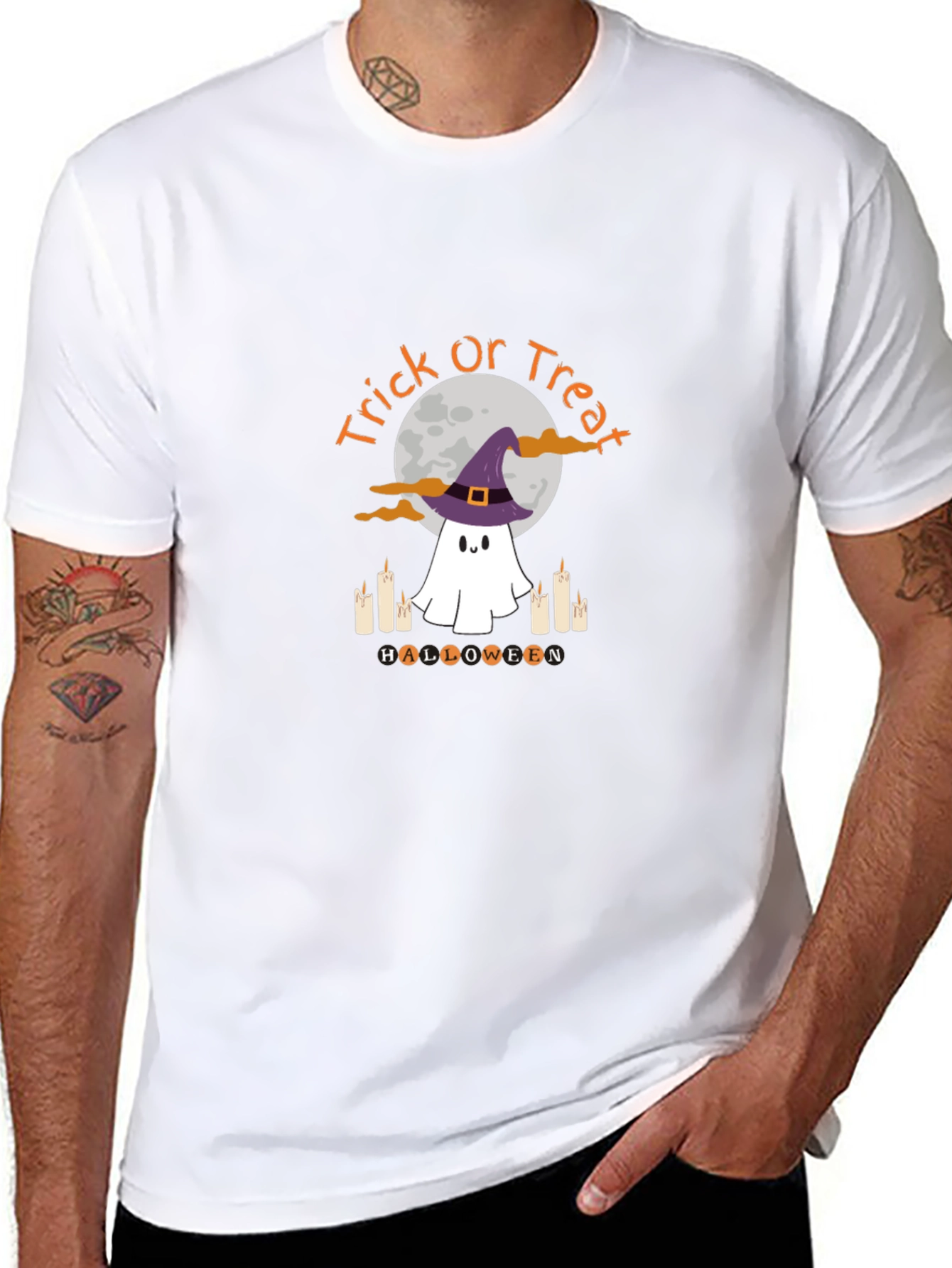 Halloween Ghost T-Shirt - Trick or Treat Design