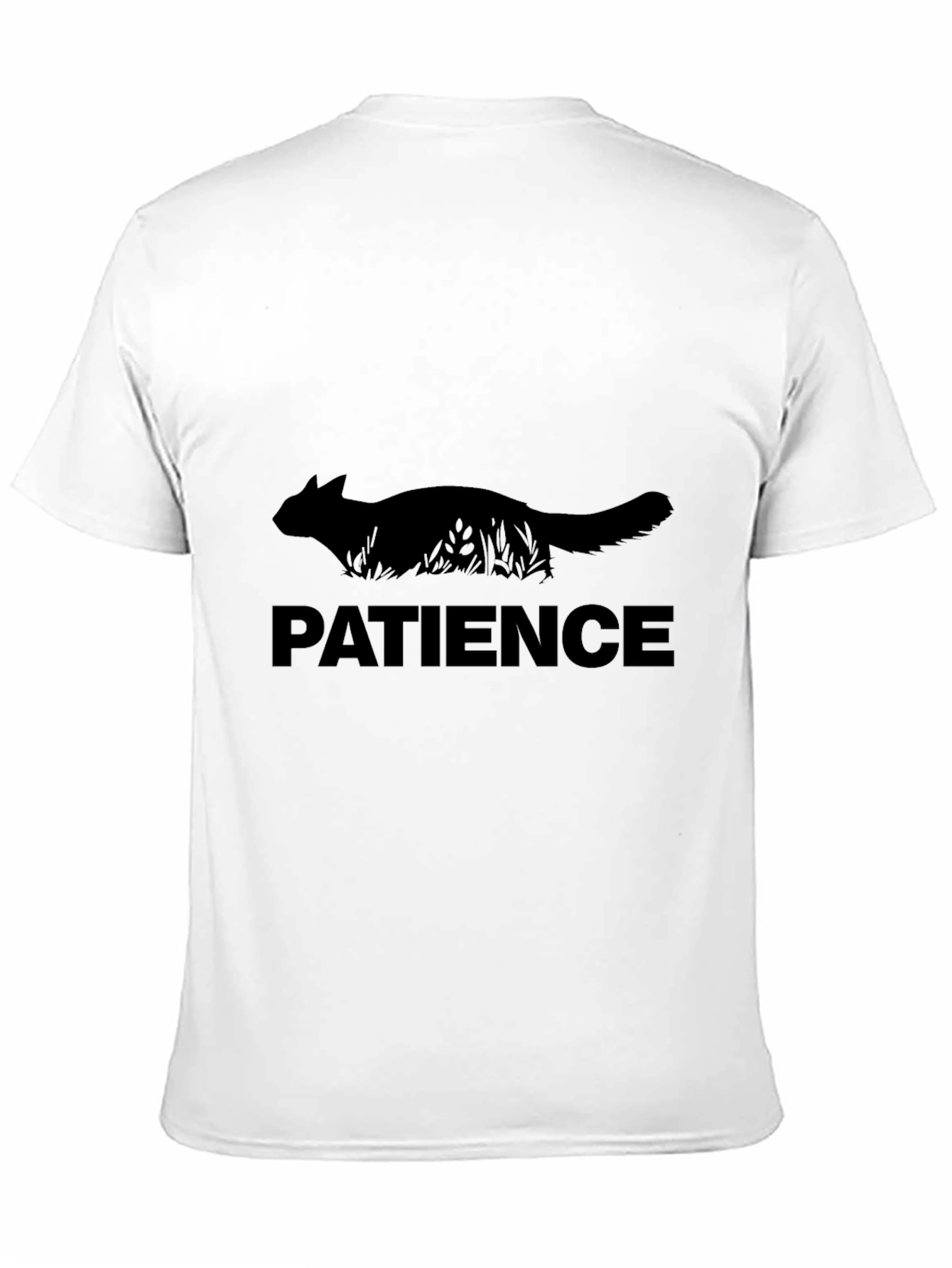Patience Cat Graphic T-Shirt - Black