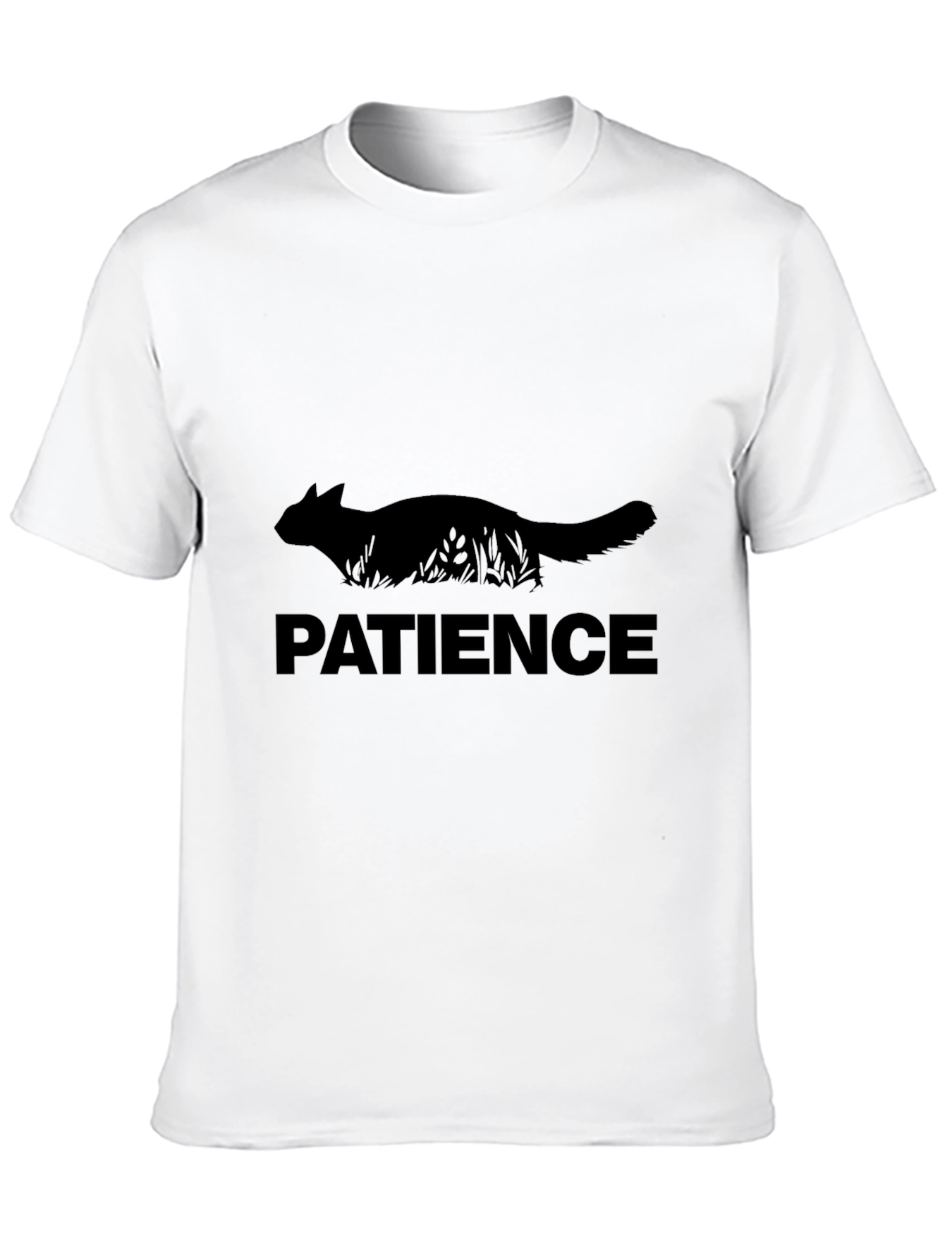 Patience Cat Graphic T-Shirt - Black