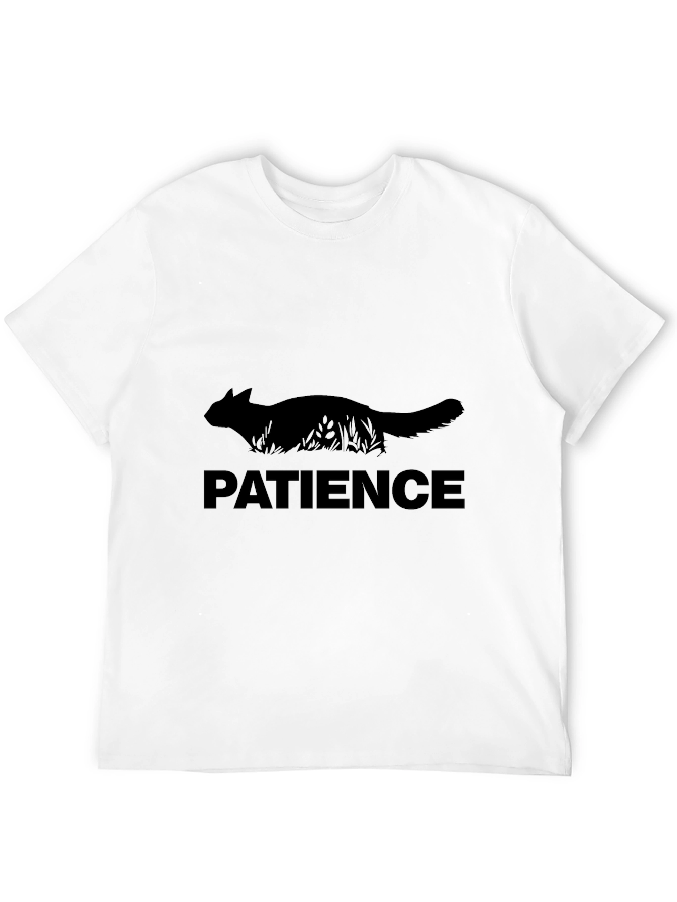 Patience Cat Graphic T-Shirt - Black
