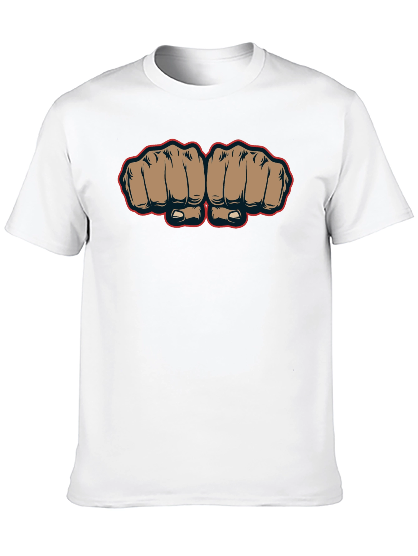 Fist Bump Graphic Tee - Black Crew Neck T-Shirt