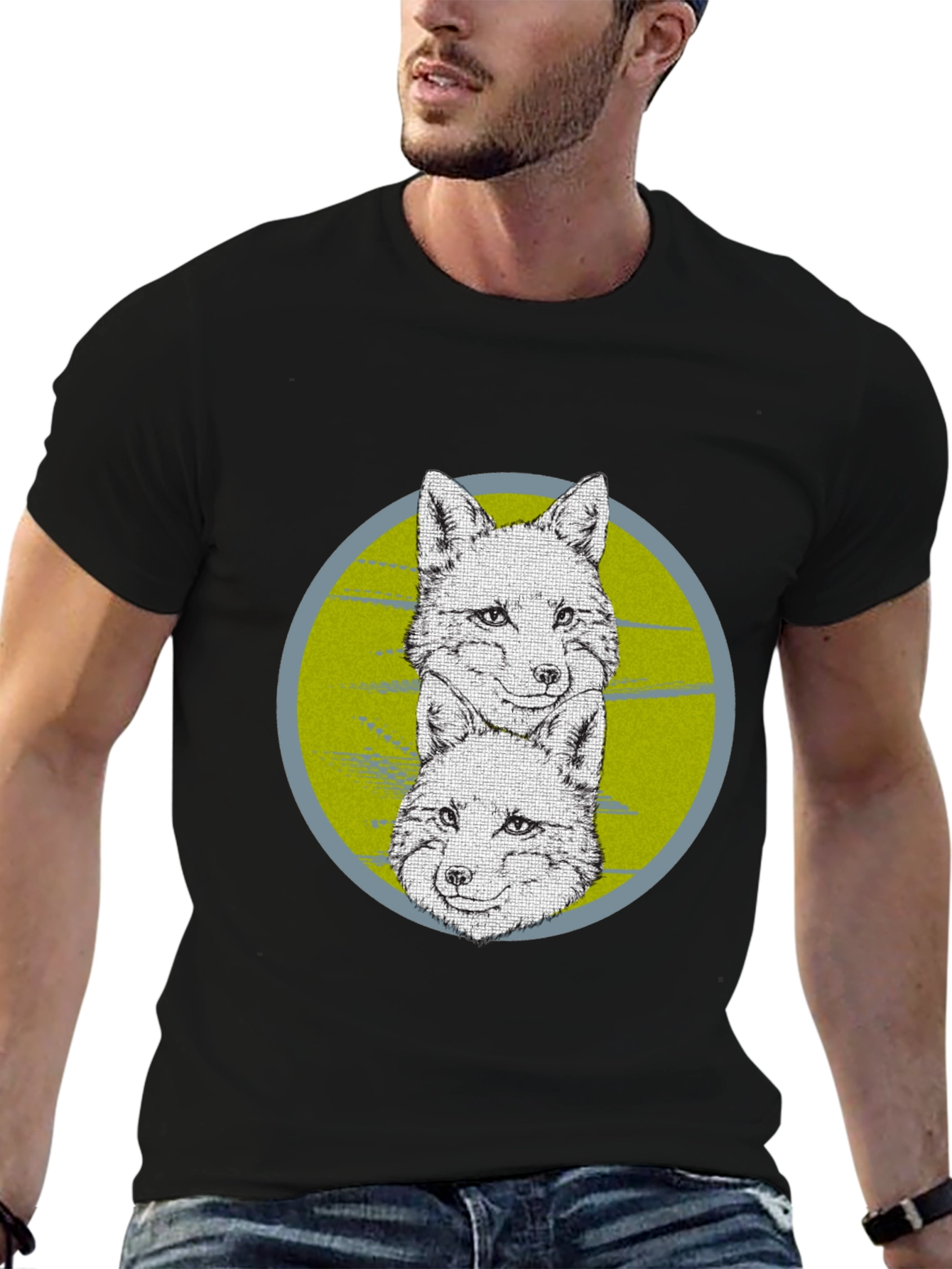 Fox Graphic Print Crew Neck T-Shirt