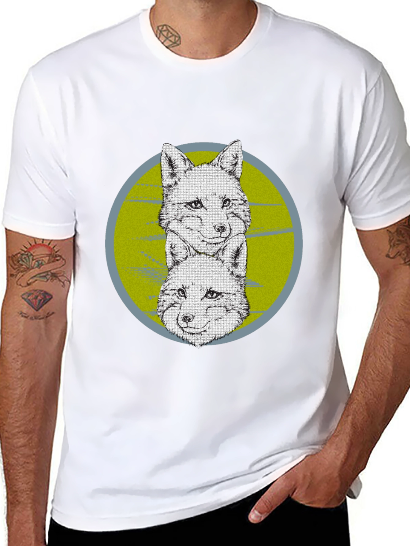 Fox Graphic Print Crew Neck T-Shirt