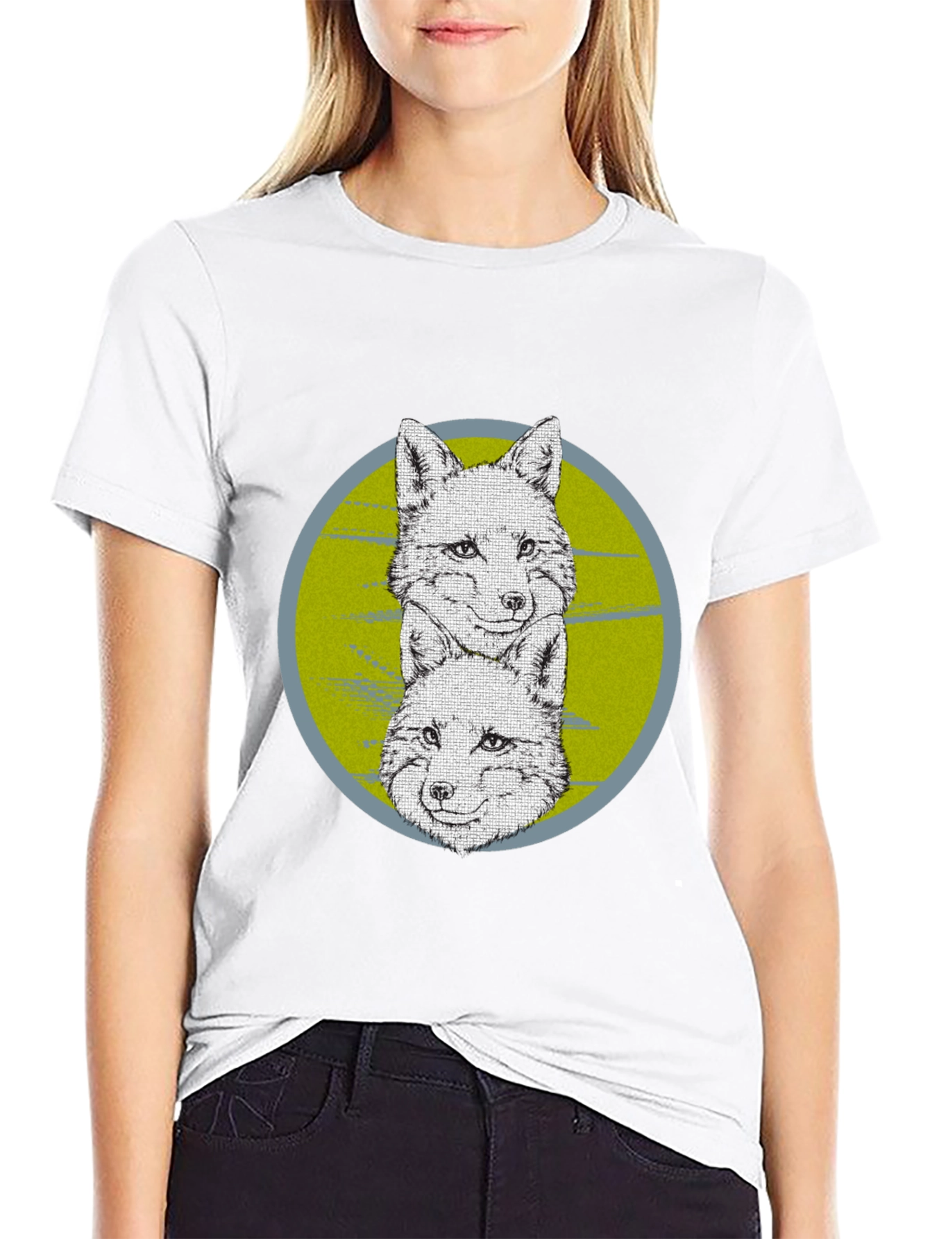 Fox Graphic Print Crew Neck T-Shirt