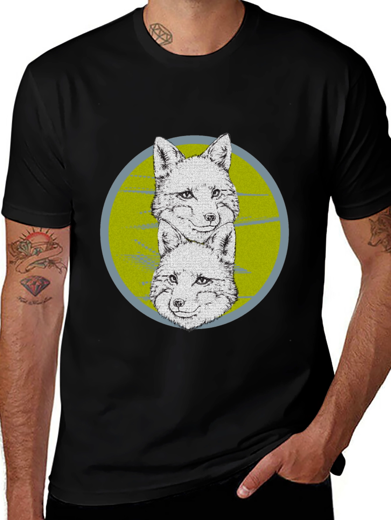 Fox Graphic Print Crew Neck T-Shirt