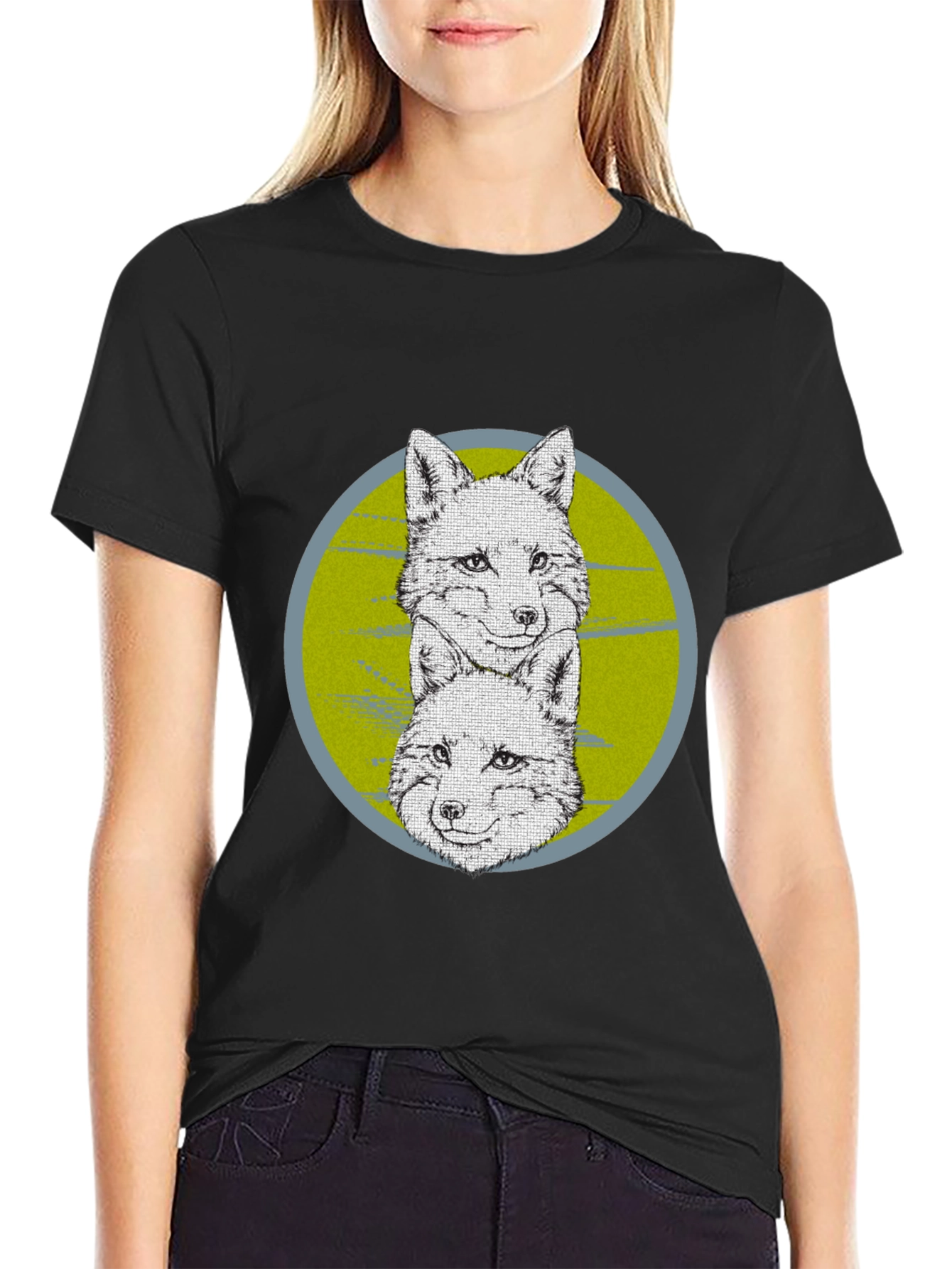 Fox Graphic Print Crew Neck T-Shirt