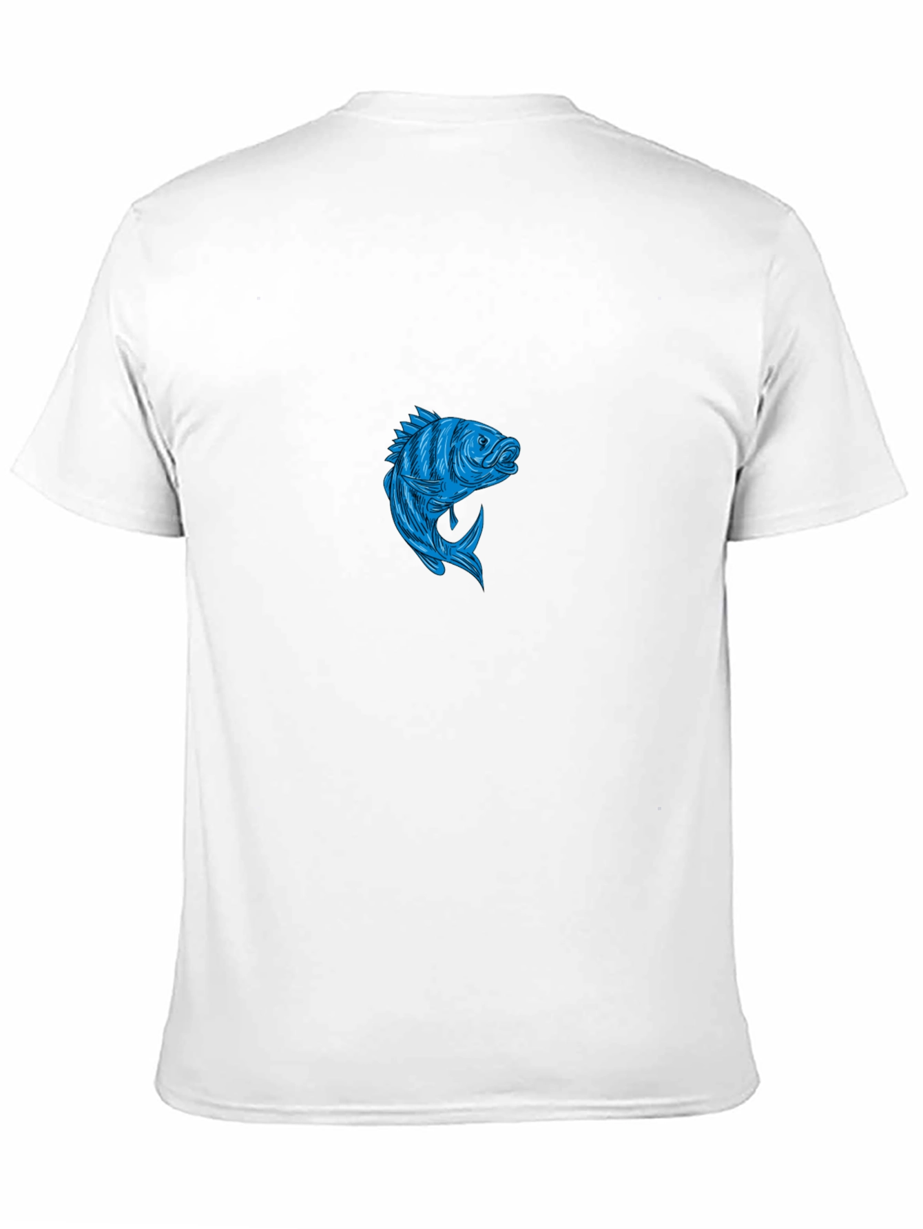 Mens Black T-Shirt with Blue Fish Graphic