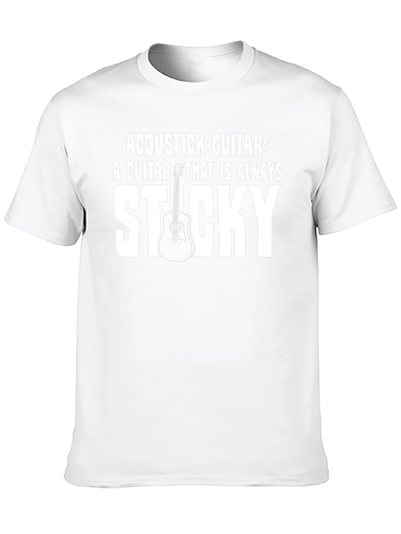 Acoustic Guitar Sticky Joke Graphic T-Shirt