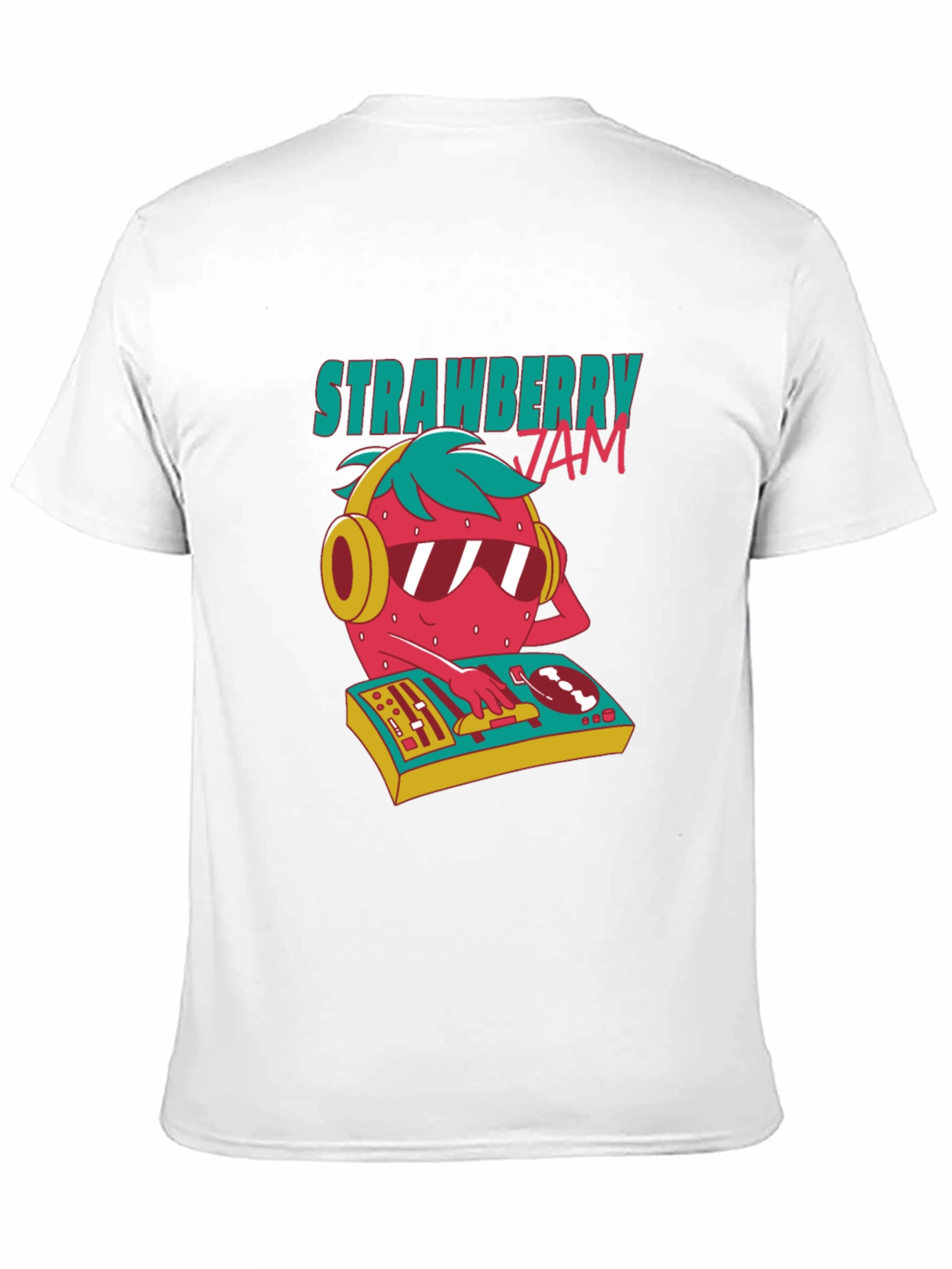 Strawberry Jam DJ Graphic Tee - Cool Party Shirt