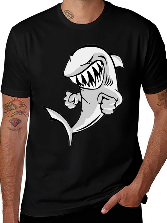 Cartoon Shark Graphic T-Shirt