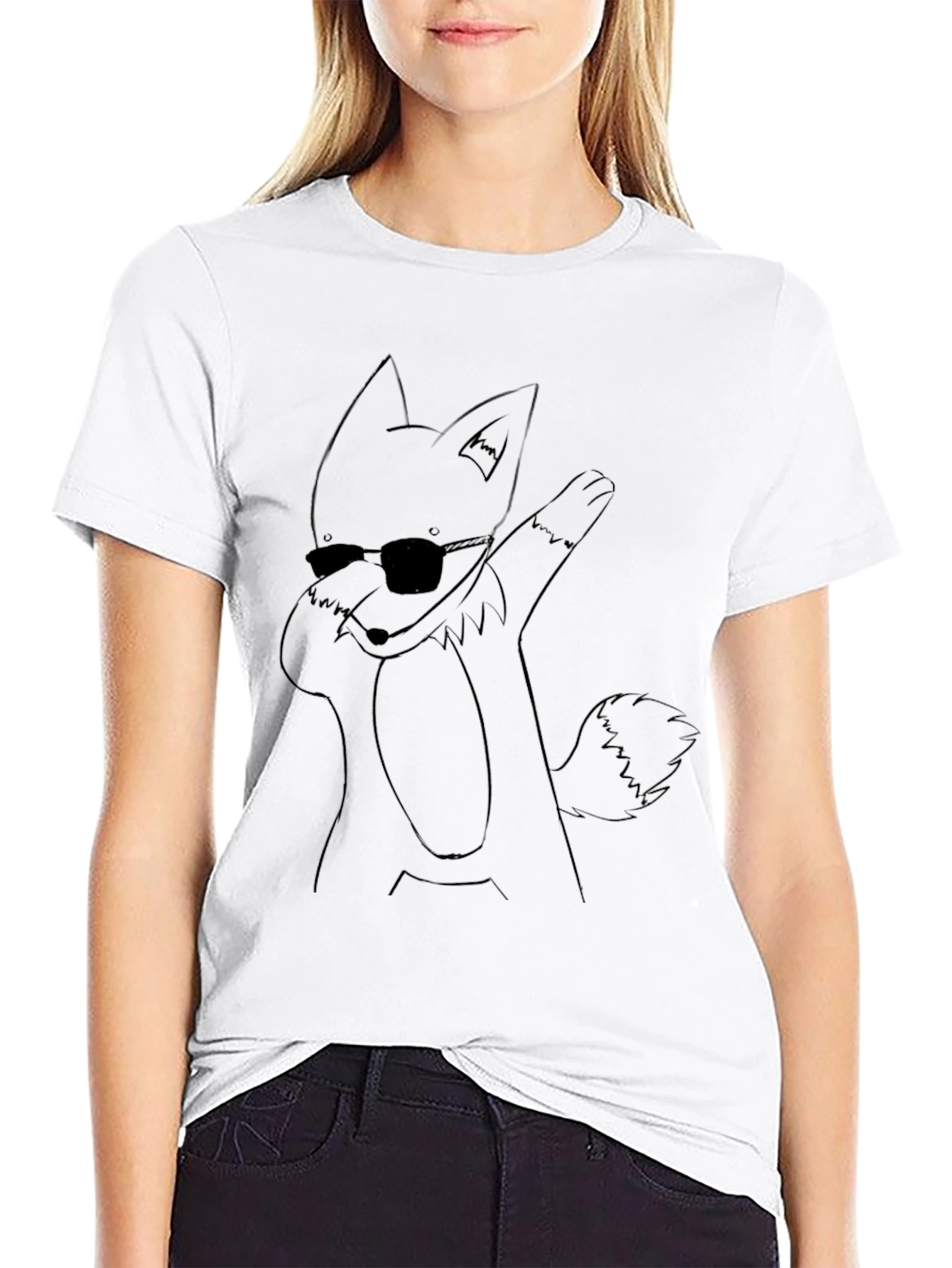 Cool Fox Dab T-Shirt - Black Cotton Tee