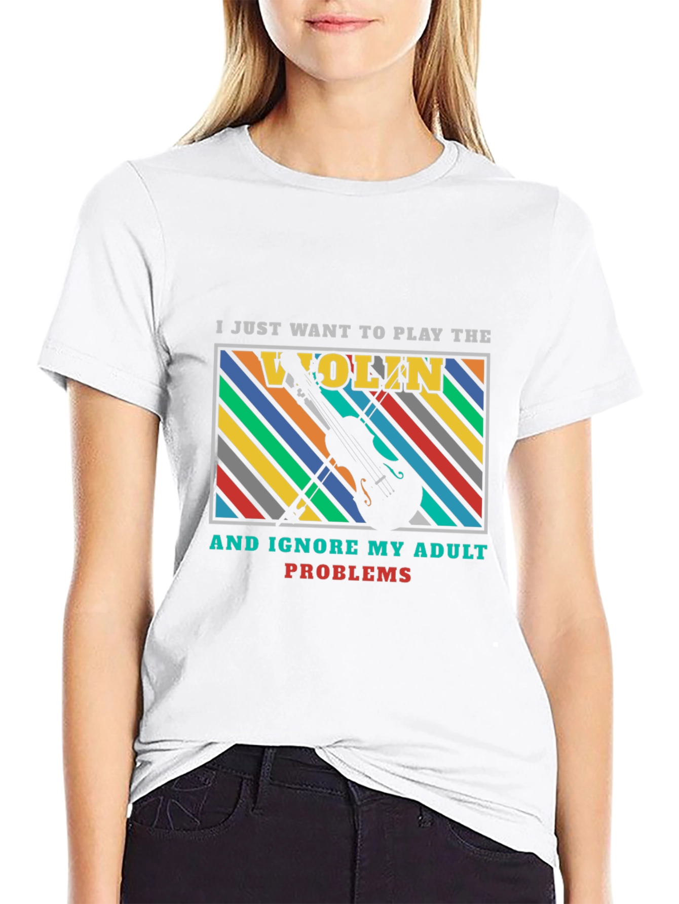 Play the Violin Adult Problems Graphic Tee