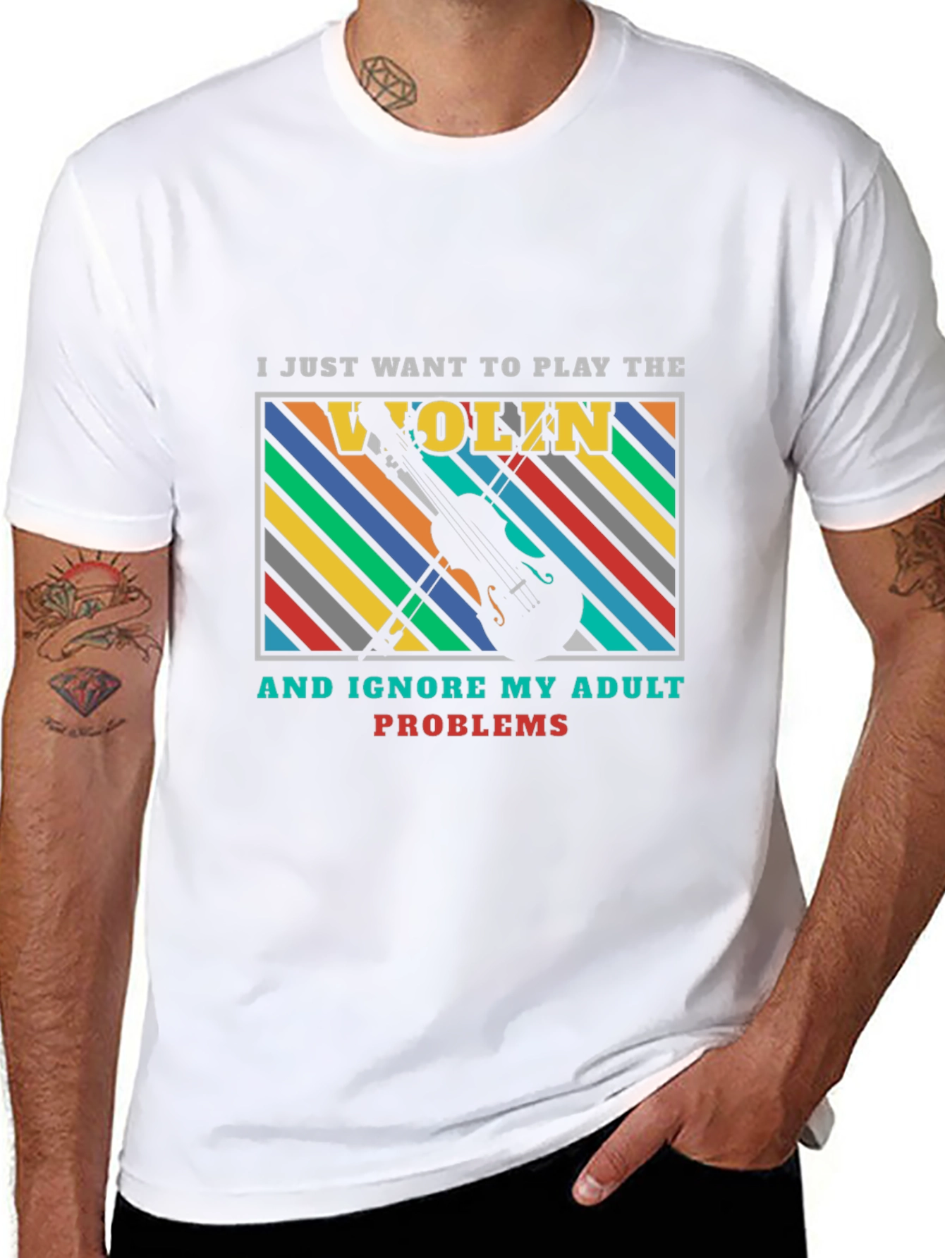 Play the Violin Adult Problems Graphic Tee