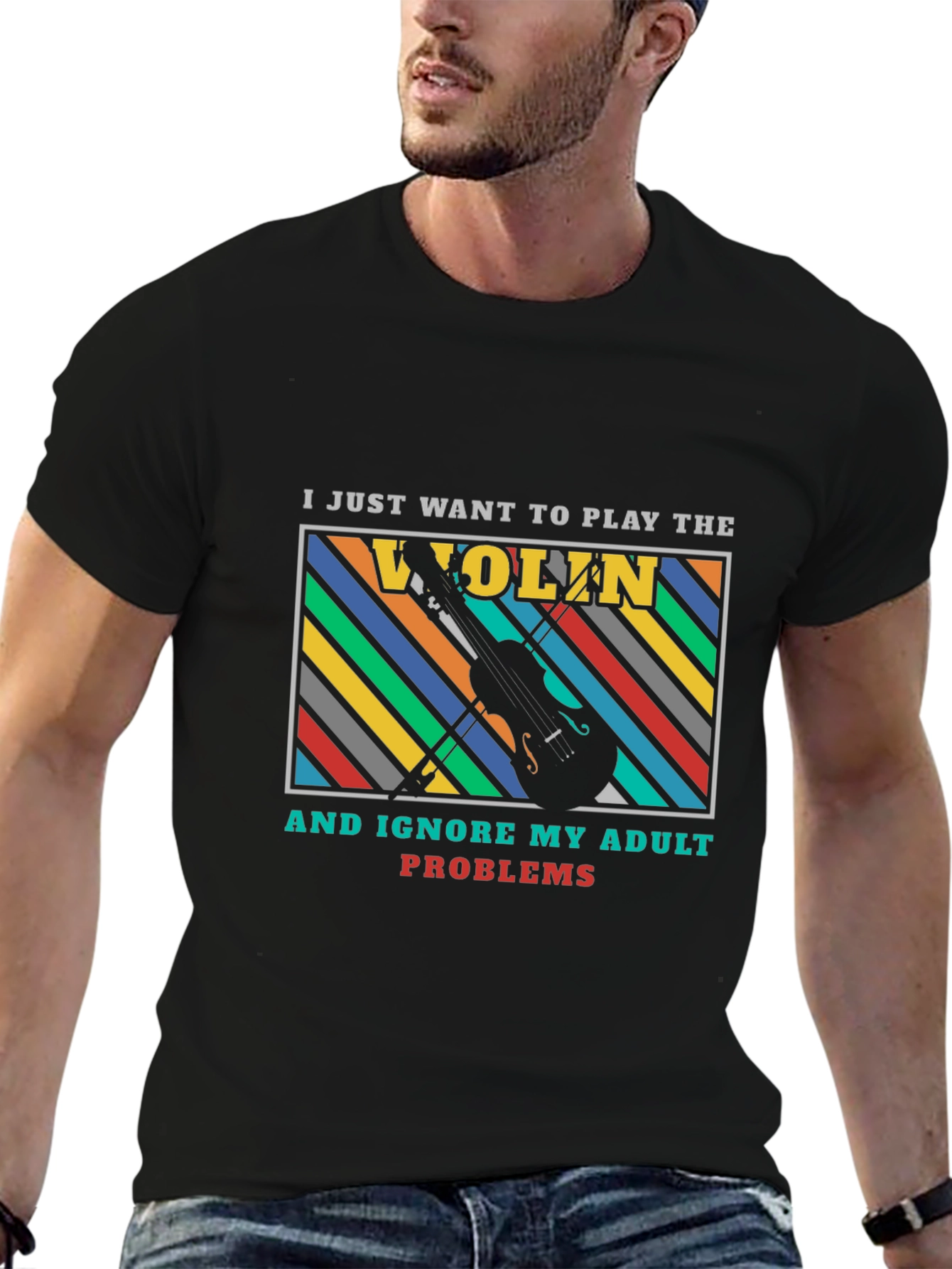 Play the Violin Adult Problems Graphic Tee