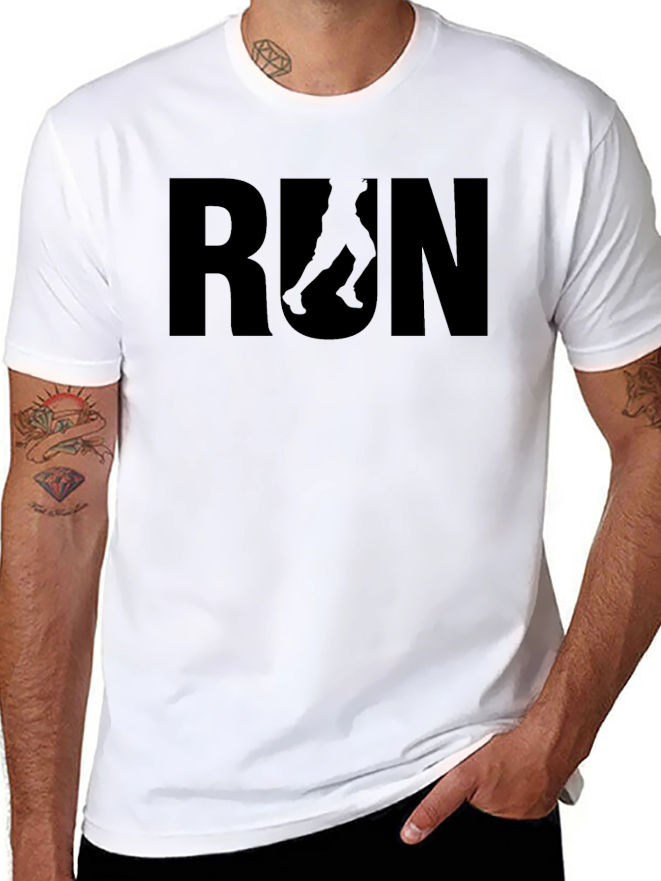 Run Graphic Tee - Black Athletic Shirt
