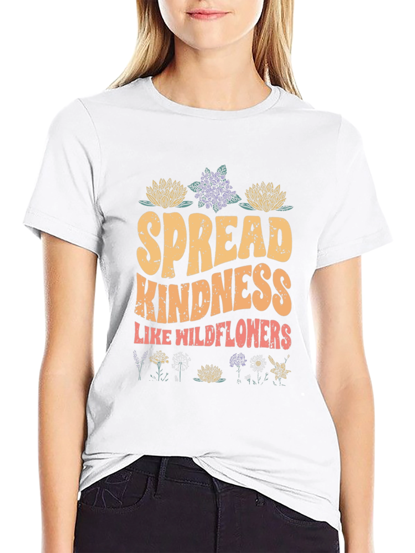 Spread Kindness Graphic Tee - Wildflower Design