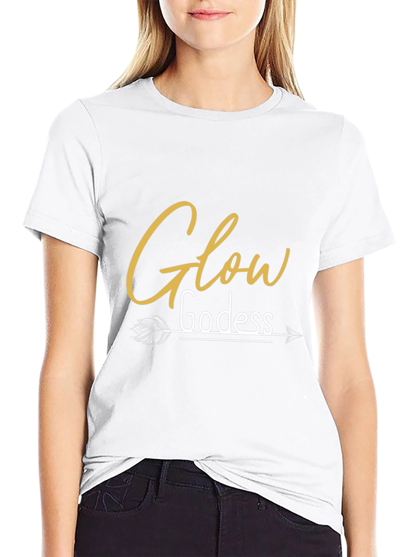 Glow Goddess Graphic Tee - Stylish Arrow Design T-Shirt
