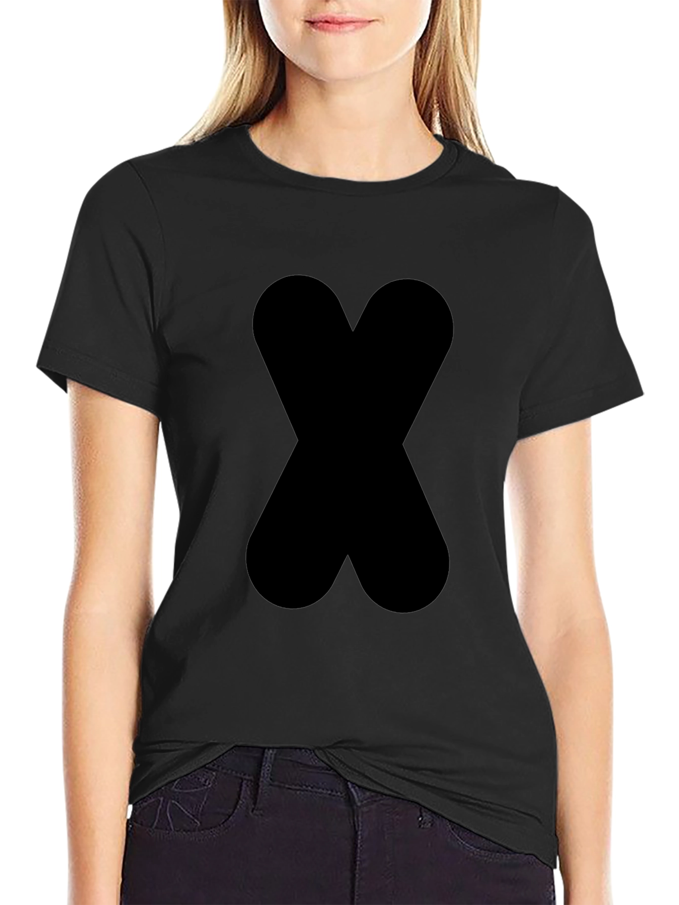Bold Black X Graphic Tee - Modern Style