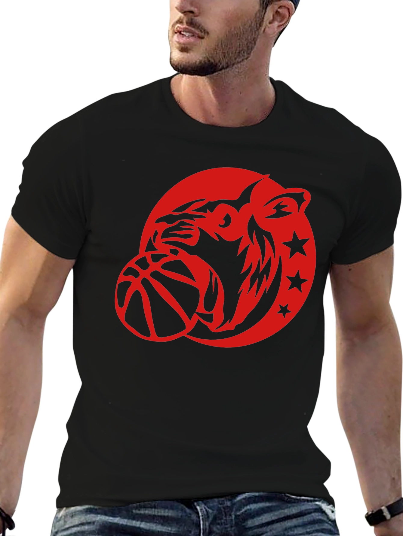 Cool Graphic Tee - Tiger Basketball Design