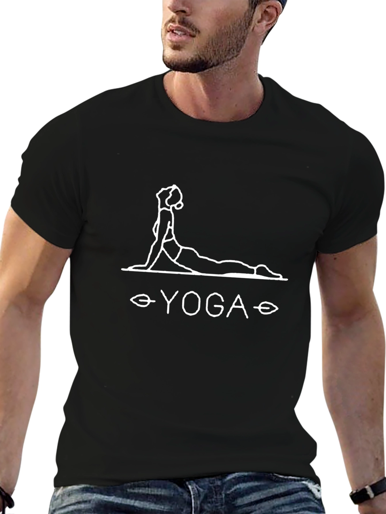 Yoga Pose Graphic Tee - Unisex Black T-Shirt