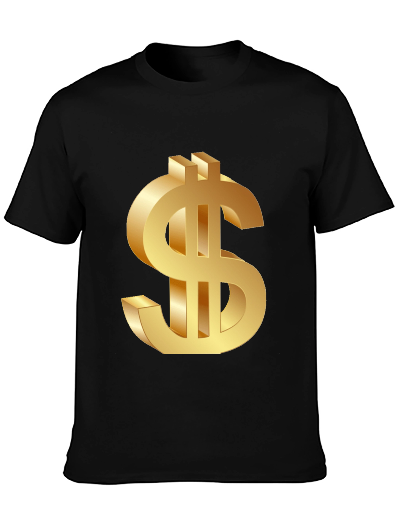 Golden Dollar Sign Black T-Shirt