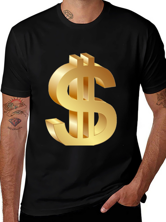 Golden Dollar Sign Black T-Shirt