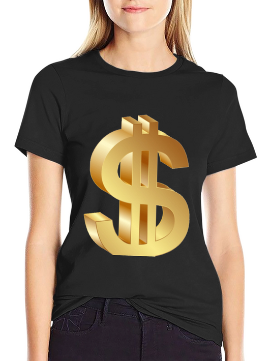 Golden Dollar Sign Black T-Shirt