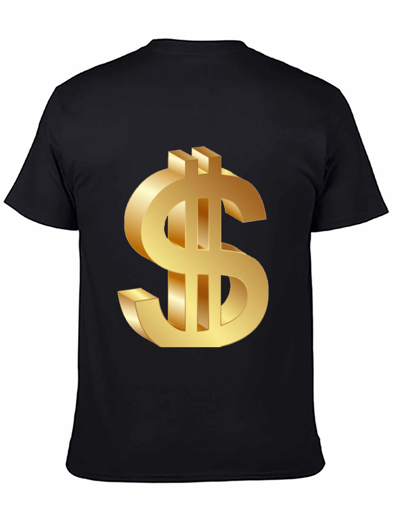 Golden Dollar Sign Black T-Shirt
