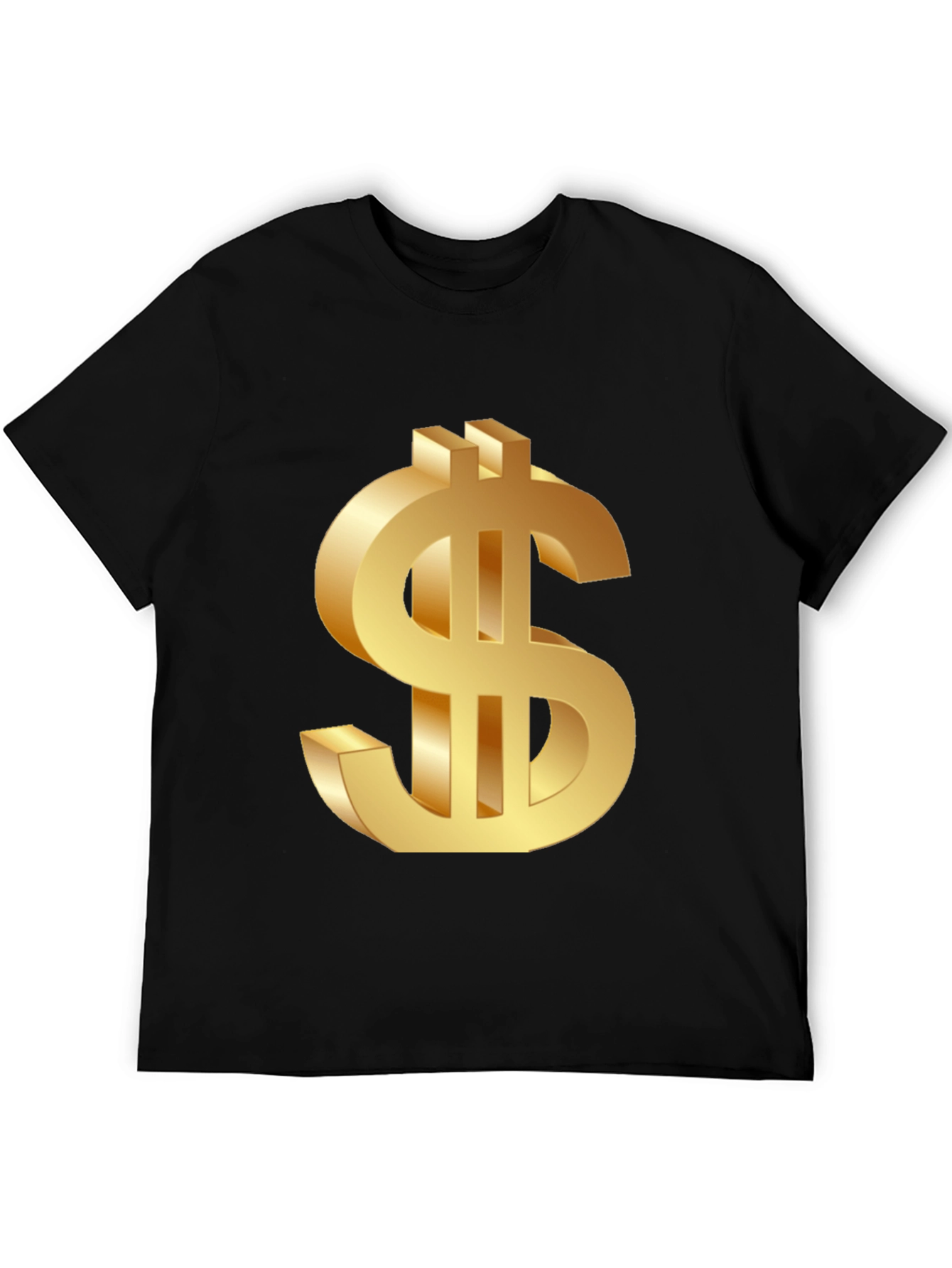 Golden Dollar Sign Black T-Shirt