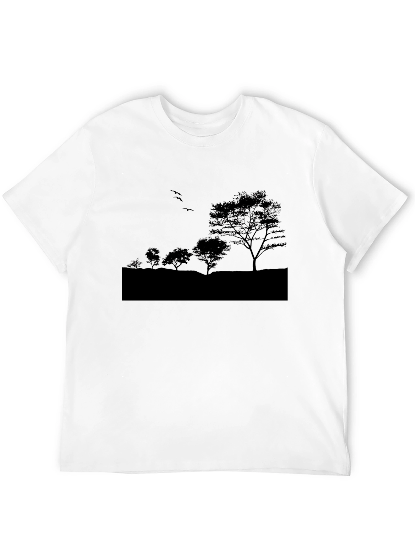 Nature Silhouette Graphic Tee - Black
