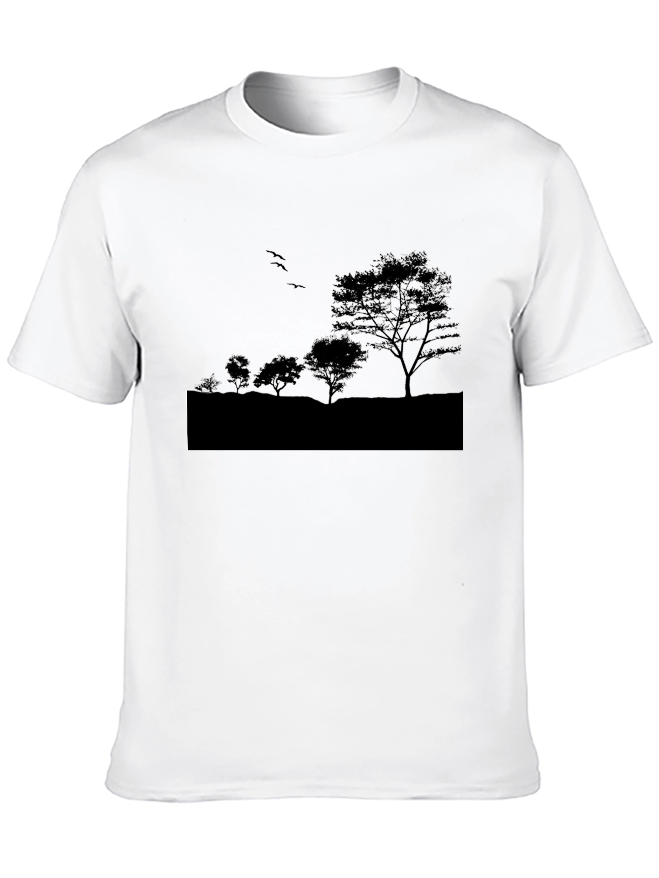 Nature Silhouette Graphic Tee - Black
