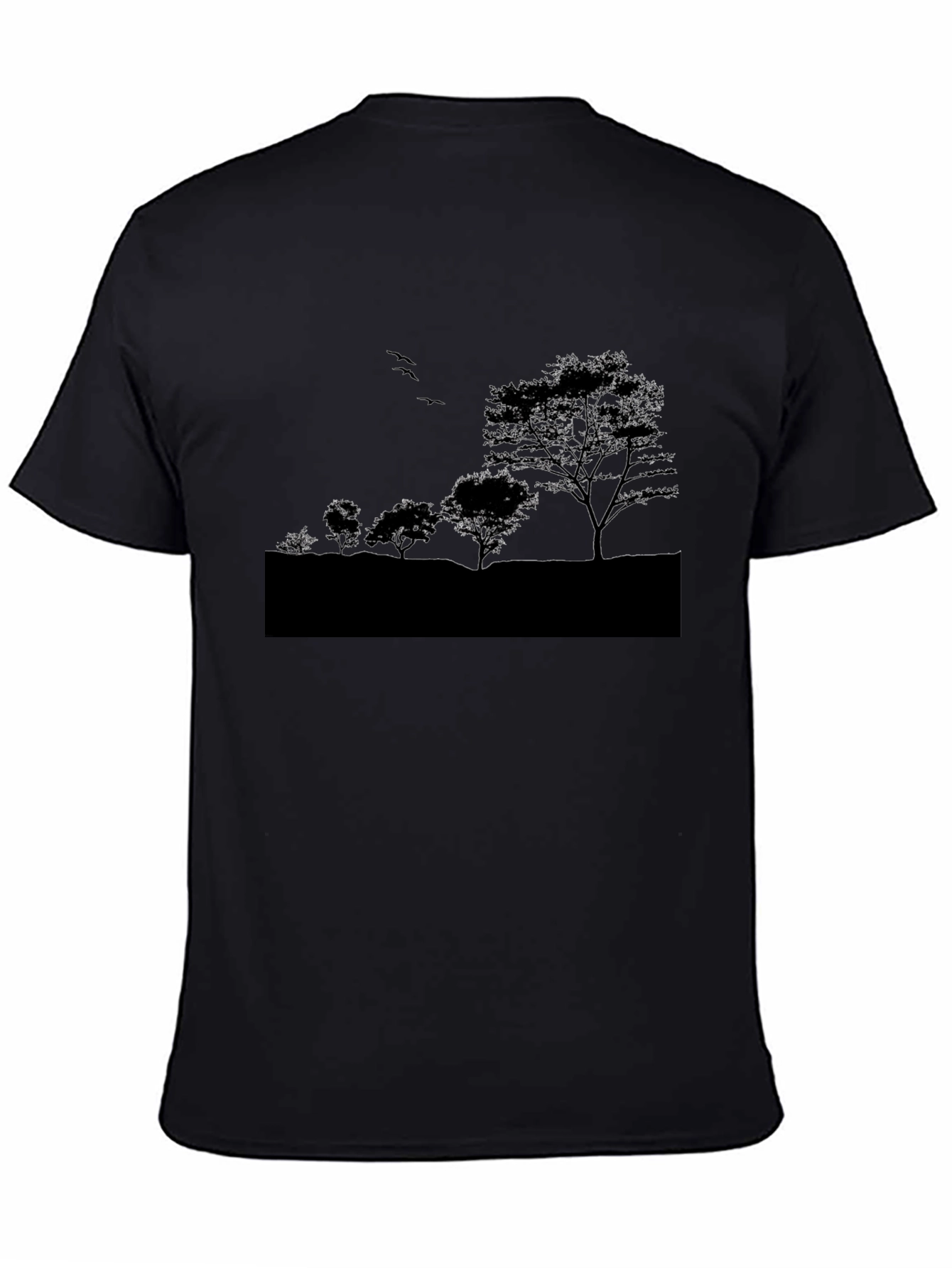 Nature Silhouette Graphic Tee - Black