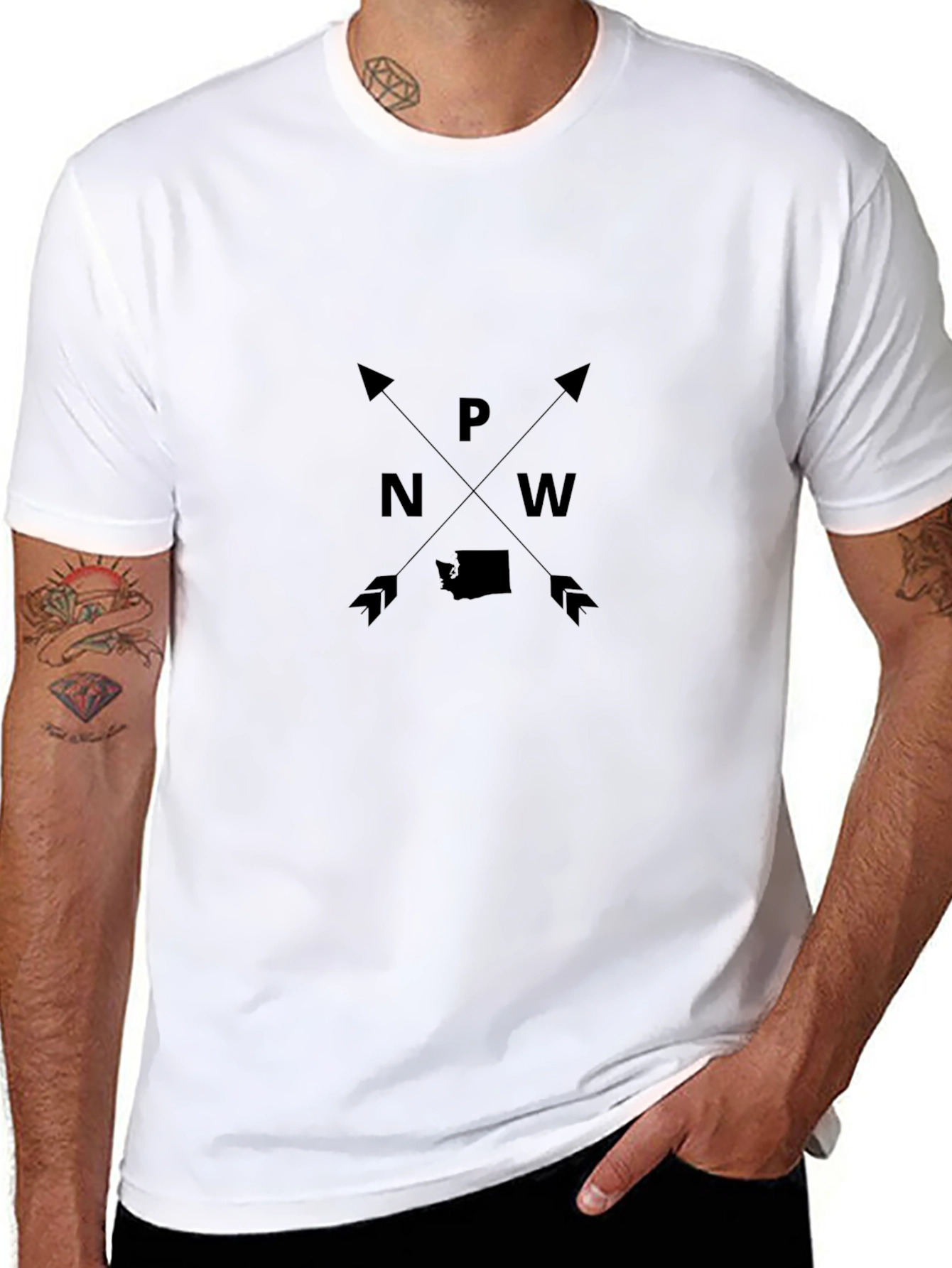 PNW Arrow Graphic T-Shirt - Unisex Black Tee