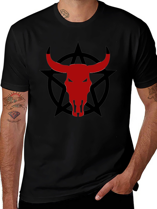 Bull Skull Pentagram Graphic Tee