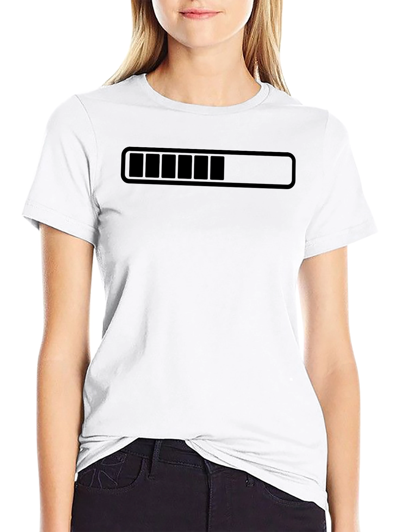 Loading Bar Graphic Tee - Black Cotton T-Shirt