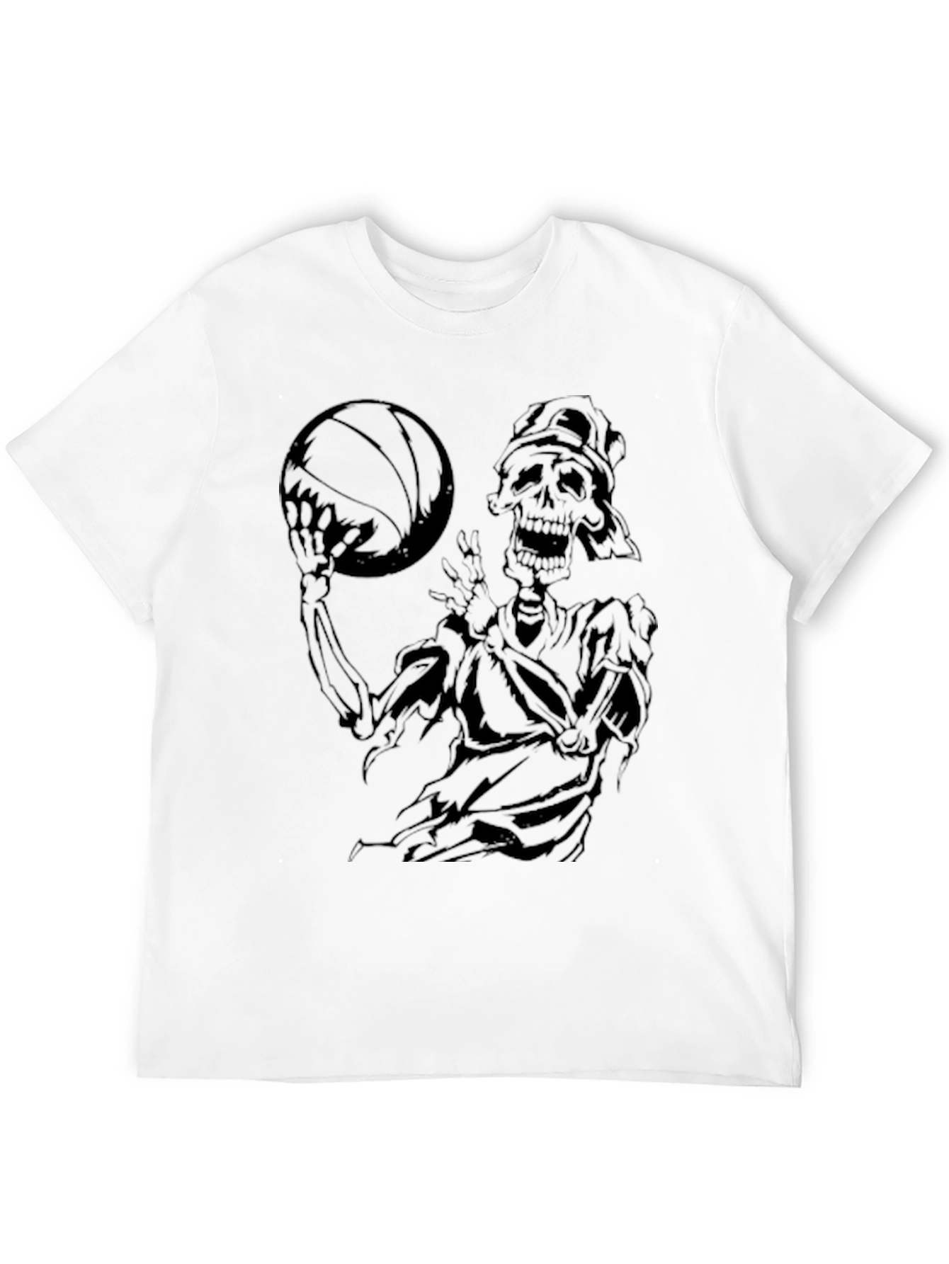 Skeleton Basketball Graphic T-Shirt - Black