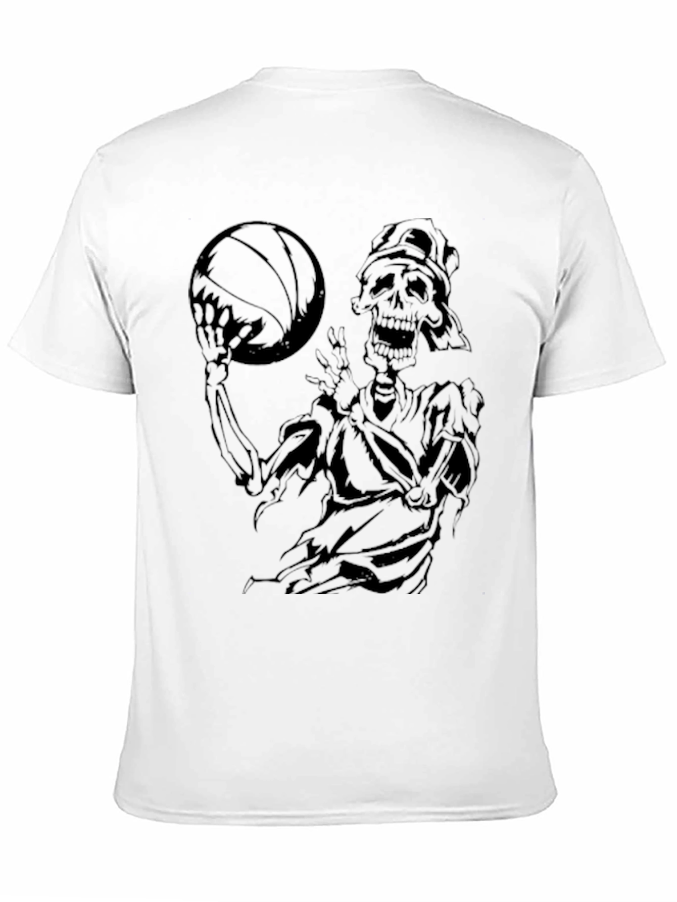 Skeleton Basketball Graphic T-Shirt - Black
