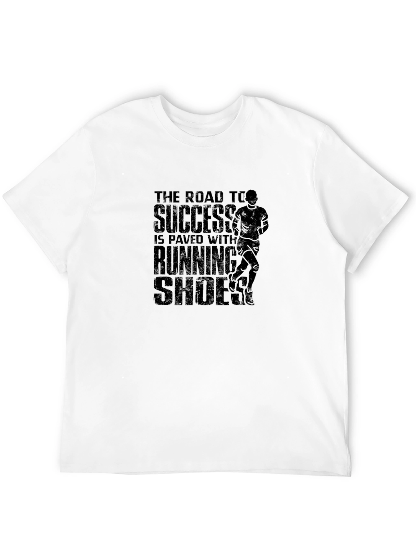 Road to Success Running Shoes Black Graphic Tee